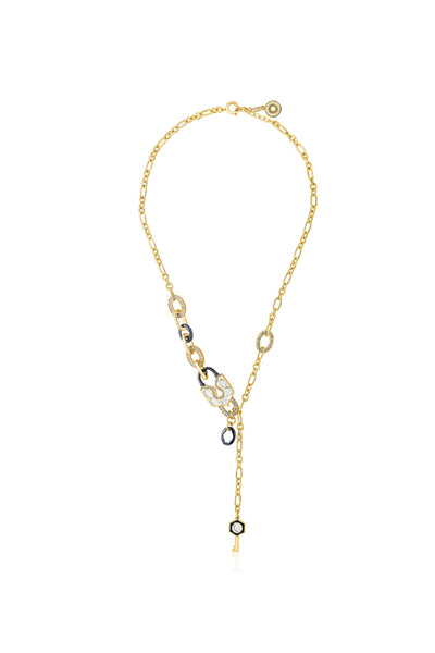 Isharya Snatched Link & Key Necklace In 18kt Gold & Rhodium Plated jewellery indian designer wear online shopping melange singapore