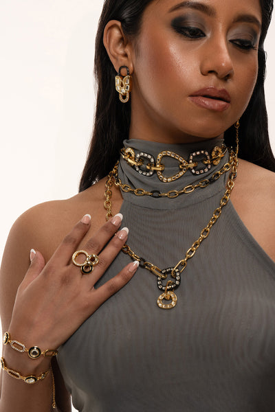 Isharya Snatched Lock & Key Earrings In 18kt Gold Plated jewellery indian designer wear online shopping melange singapore