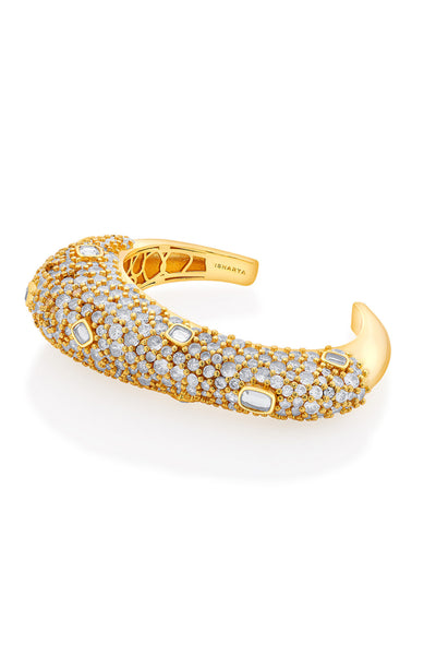 Isharya Stan Baroque Mirror Cuff In 18kt Gold Plated jewellery indian designer wear online shopping melange singapore