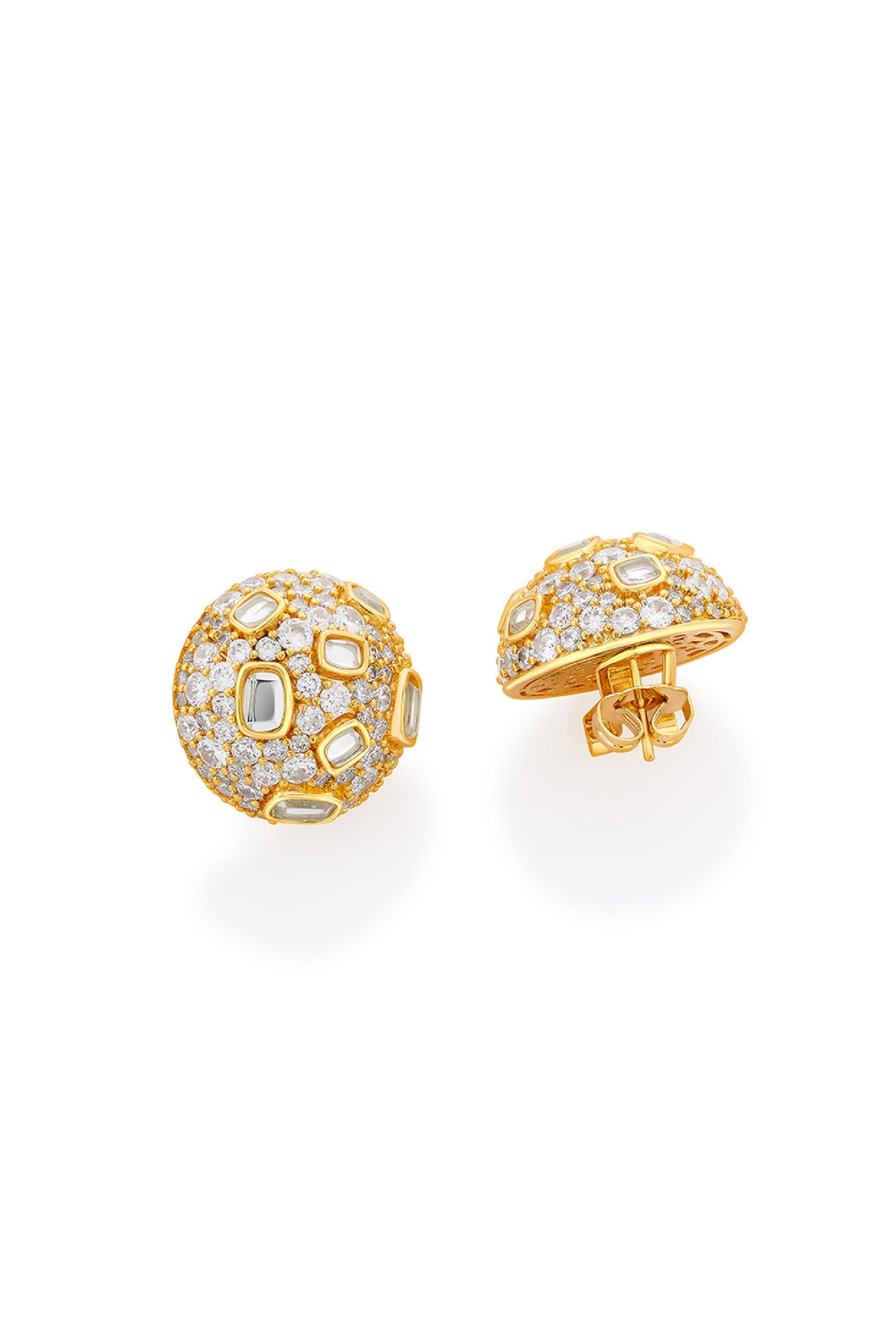 Isharya Stan Baroque Stud Earrings In 18kt Gold Plated jewellery indian designer wear online shopping melange singapore