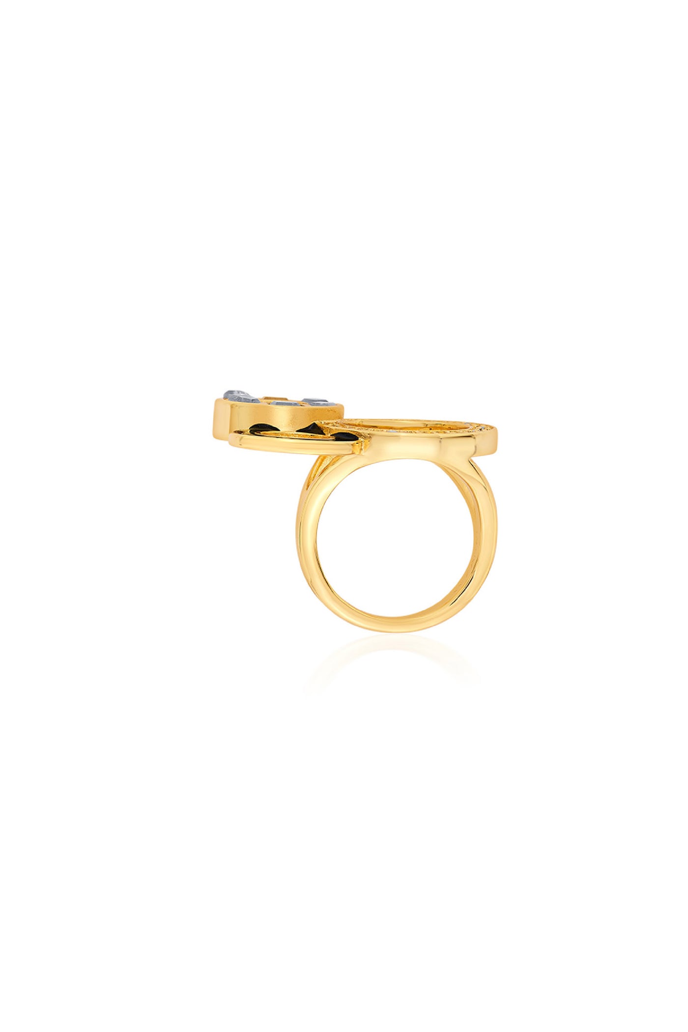 Isharya Stan Circle Ring In 18kt Gold Plated jewellery indian designer wear online shopping melange singapore