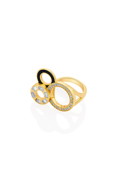 Isharya Stan Circle Ring In 18kt Gold Plated jewellery indian designer wear online shopping melange singapore