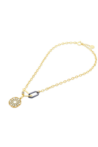 Isharya Stan Isharya Locket Link Necklace In 18kt Gold & Rhodium Plated jewellery indian designer wear online shopping melange singapore