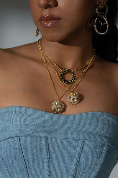 Isharya Stan Locket Necklace In 18kt Gold Plated jewellery indian designer wear online shopping melange singapore
