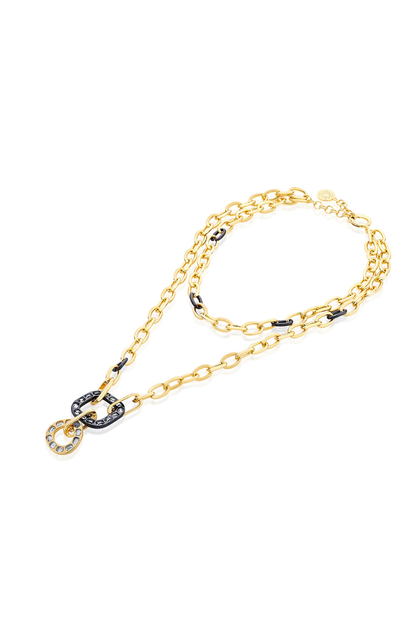 Isharya Stan Statement Link Necklace In 18kt Gold & Rhodium Plated jewellery indian designer wear online shopping melange singapore