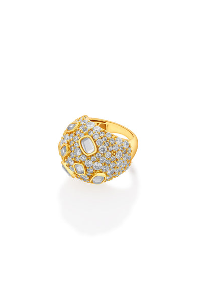 Isharya Stan Statement Ring In 18kt Gold Plated jewellery indian designer wear online shopping melange singapore