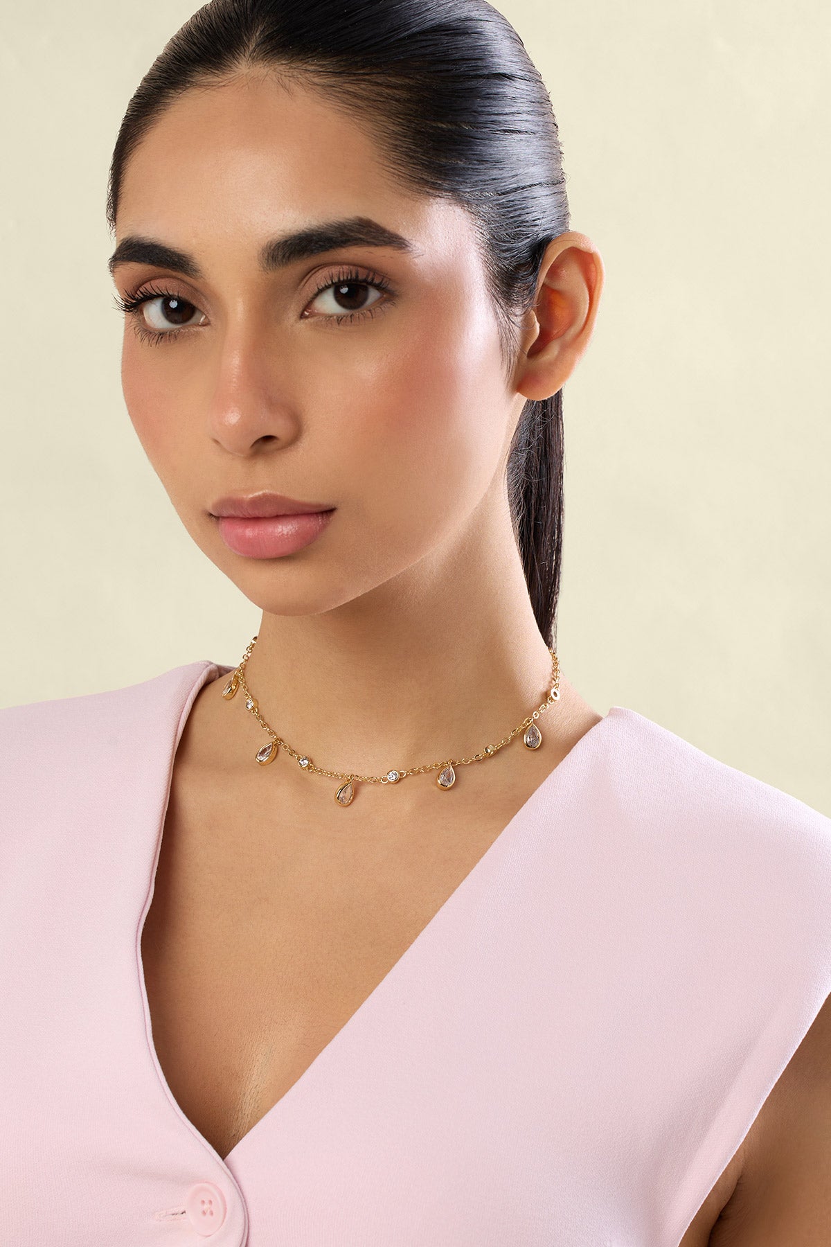 Isharya Starlight Stationed Necklace In 18kt Gold Plated indian designer wear online shopping melange singapore 