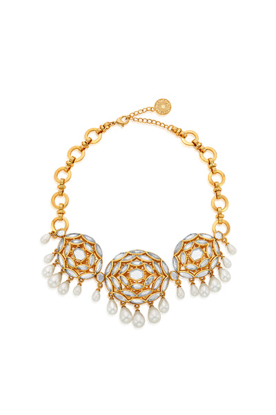 Isharya Statement Cluster and Pearl Choker indian designer wear online shopping melange singapore