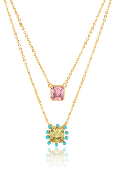 Isharya Summer Candy Layered Necklace In 18Kt Gold Plated indian designer wear online shopping melange singapore 