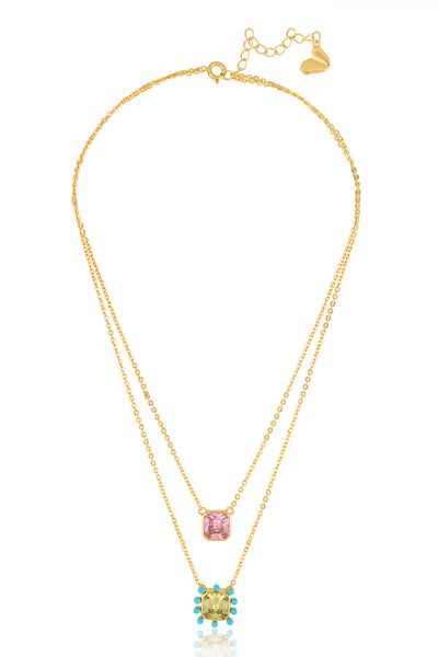 Isharya Summer Candy Layered Necklace In 18Kt Gold Plated indian designer wear online shopping melange singapore 