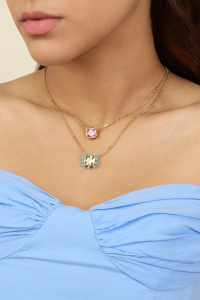 Isharya Summer Candy Layered Necklace In 18Kt Gold Plated indian designer wear online shopping melange singapore 