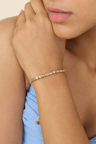 Isharya Summer Crystal Bolo Bracelet In 18Kt Gold Plated indian designer wear online shopping melange singapore 