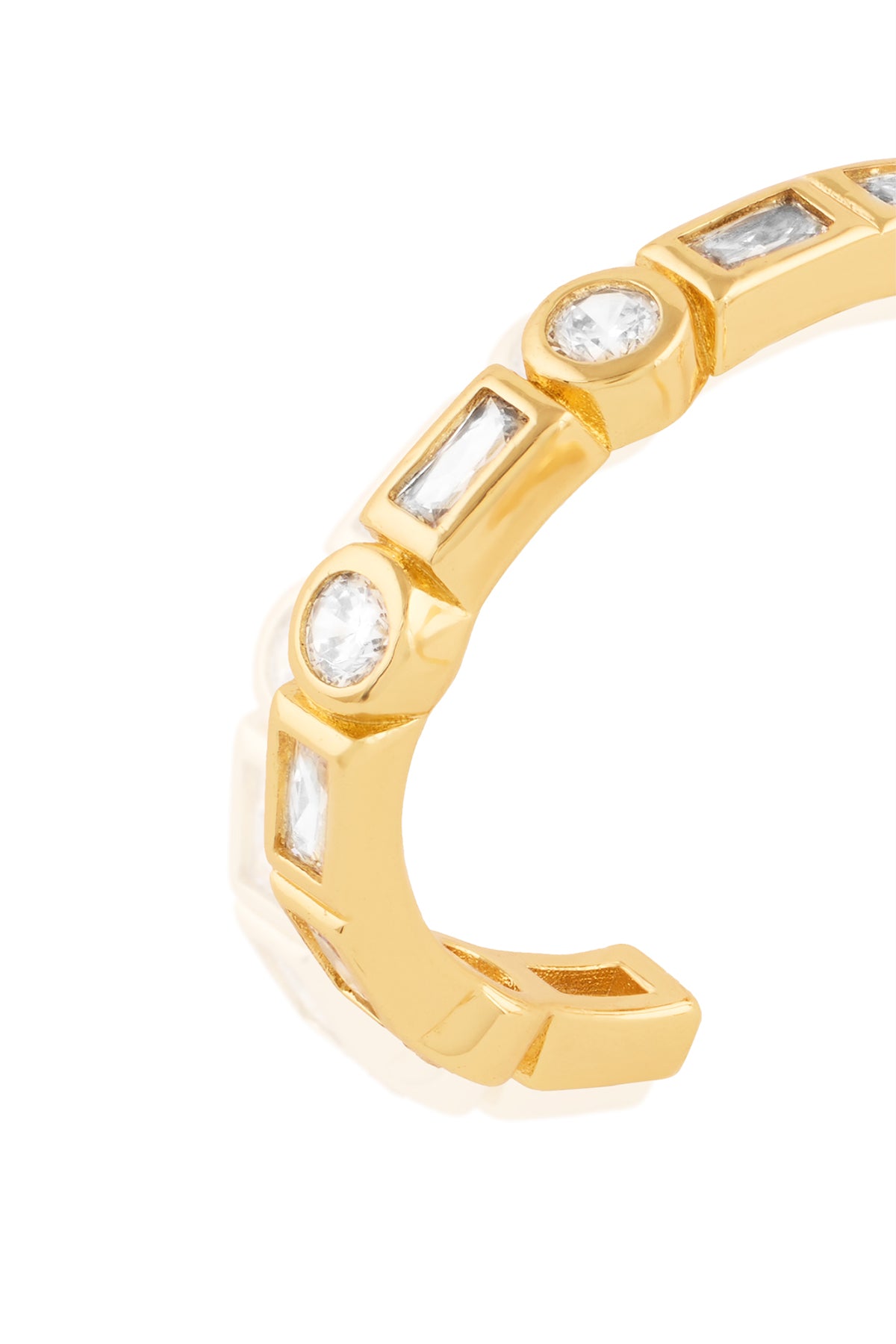 Isharya Summer Crystal Hoops In 18Kt Gold Plated indian designer wear online shopping melange singapore 