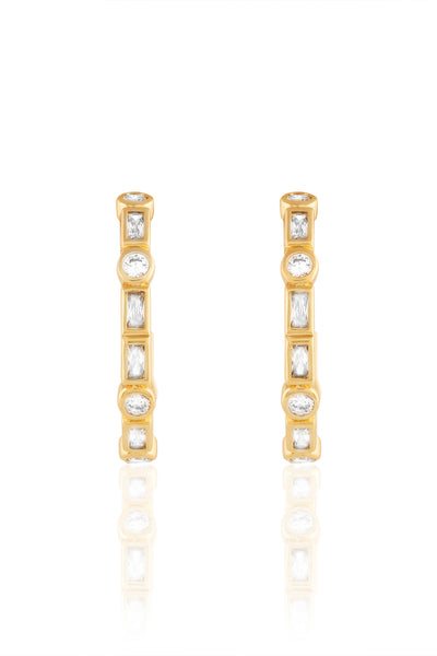 Isharya Summer Crystal Hoops In 18Kt Gold Plated indian designer wear online shopping melange singapore 