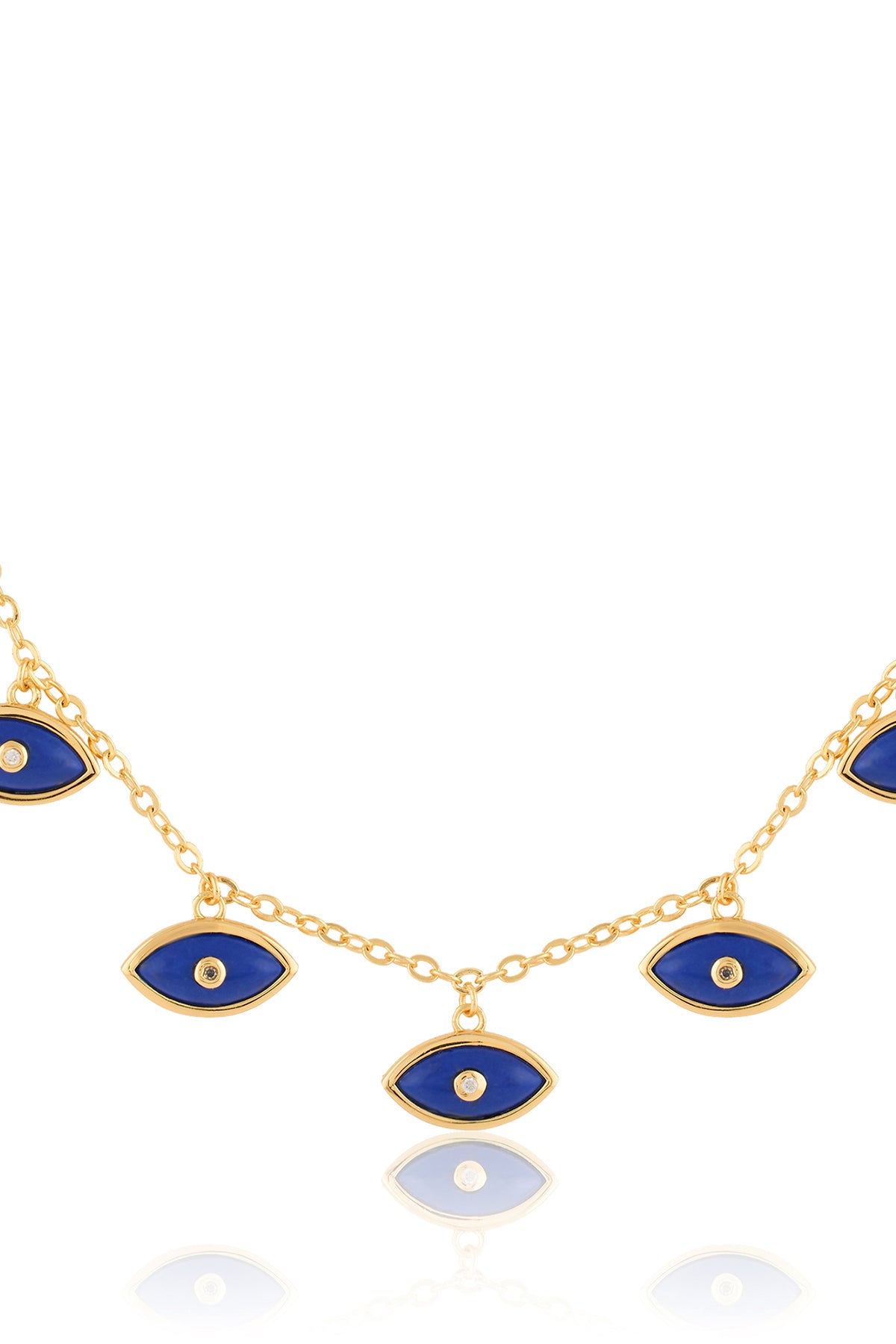 Isharya Summer Eyes Charm Necklace In 18Kt Gold Plated indian designer wear online shopping melange singapore 