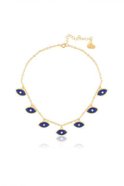 Isharya Summer Eyes Charm Necklace In 18Kt Gold Plated indian designer wear online shopping melange singapore 