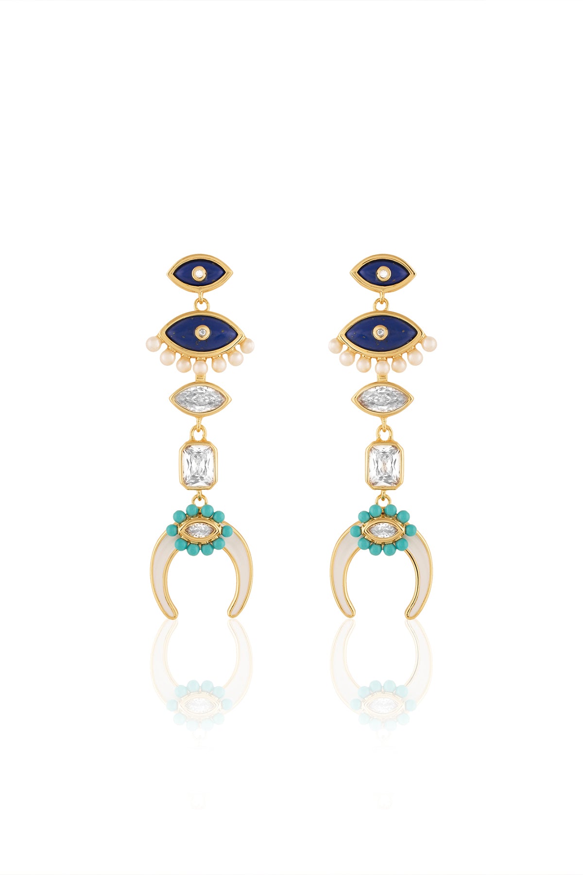 Isharya Summer Eyes Danglers In 18Kt Gold Plated indian designer wear online shopping melange singapore 