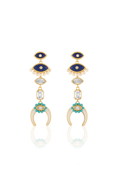 Isharya Summer Eyes Danglers In 18Kt Gold Plated indian designer wear online shopping melange singapore 