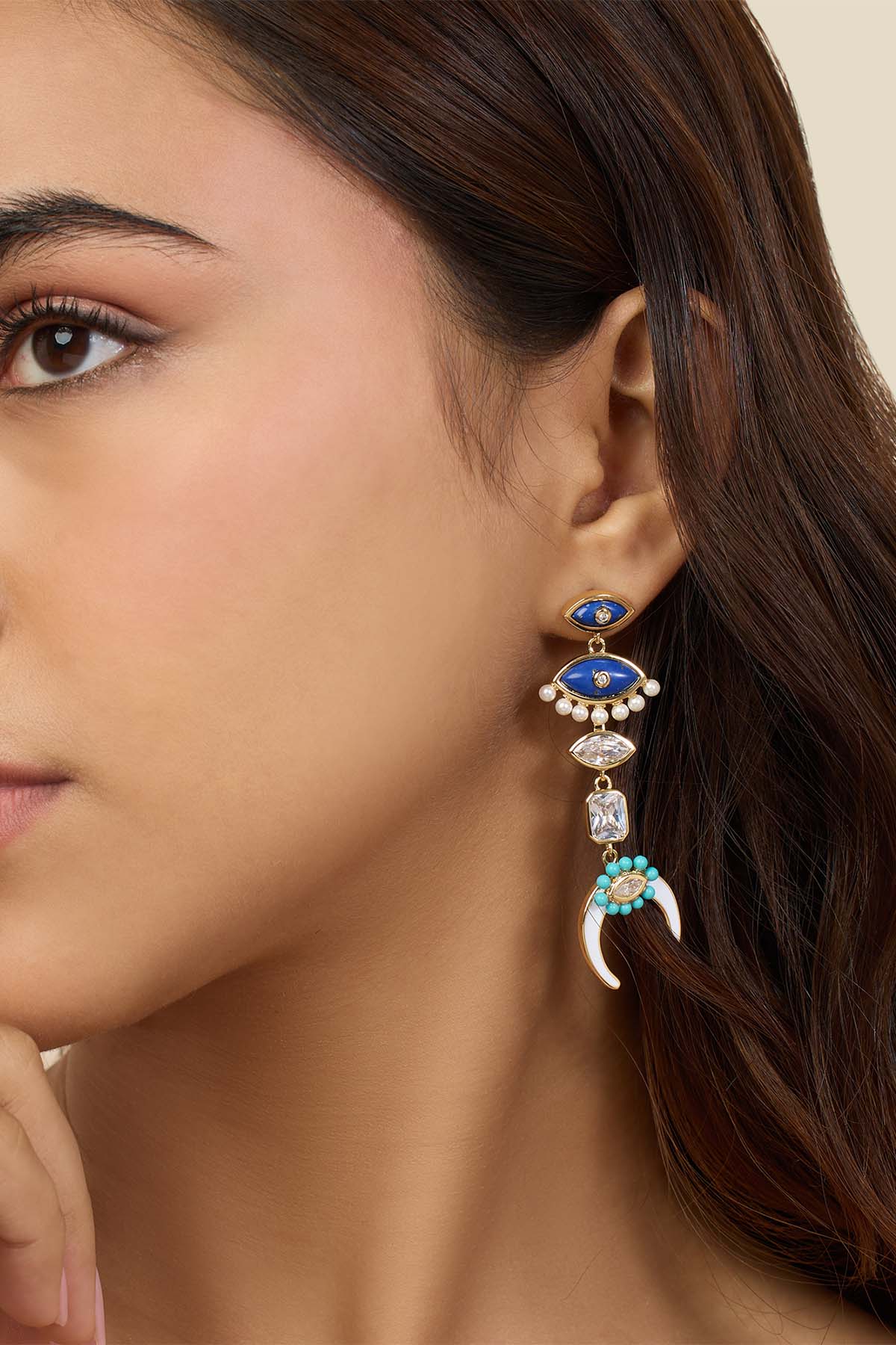 Isharya Summer Eyes Danglers In 18Kt Gold Plated indian designer wear online shopping melange singapore 