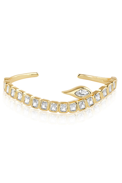 Isharya Tennis Girlie Back Open Cuff In 18Kt Gold Plated indian designer wear online shopping melange singapore