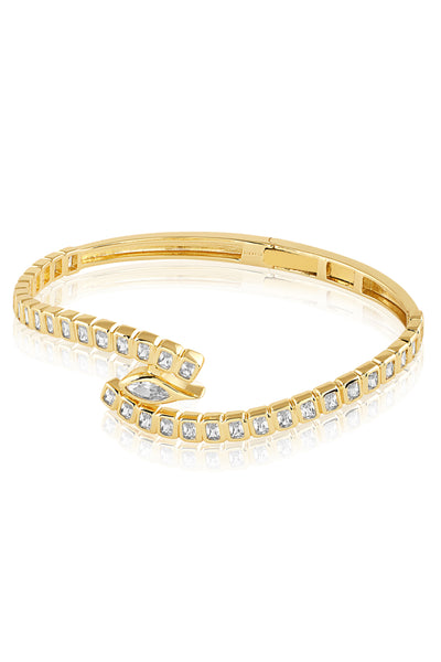Isharya Tenniscore Swirl Hinge Cuff In 18Kt Gold Plated indian designer wear online shopping melange singapore