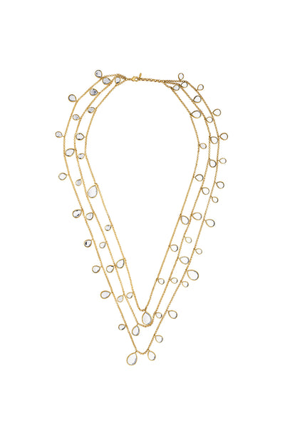 Isharya Tri-Layered Polki Mirror Necklace indian designer wear online shopping melange singapore