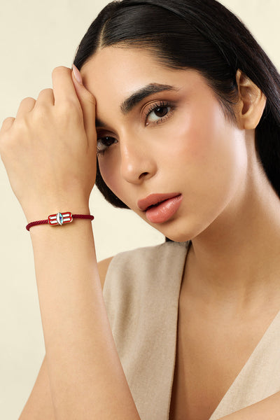 Isharya Trinetra Rakhi Bracelet In 18kt Gold Plated indian designer wear online shopping melange singapore 