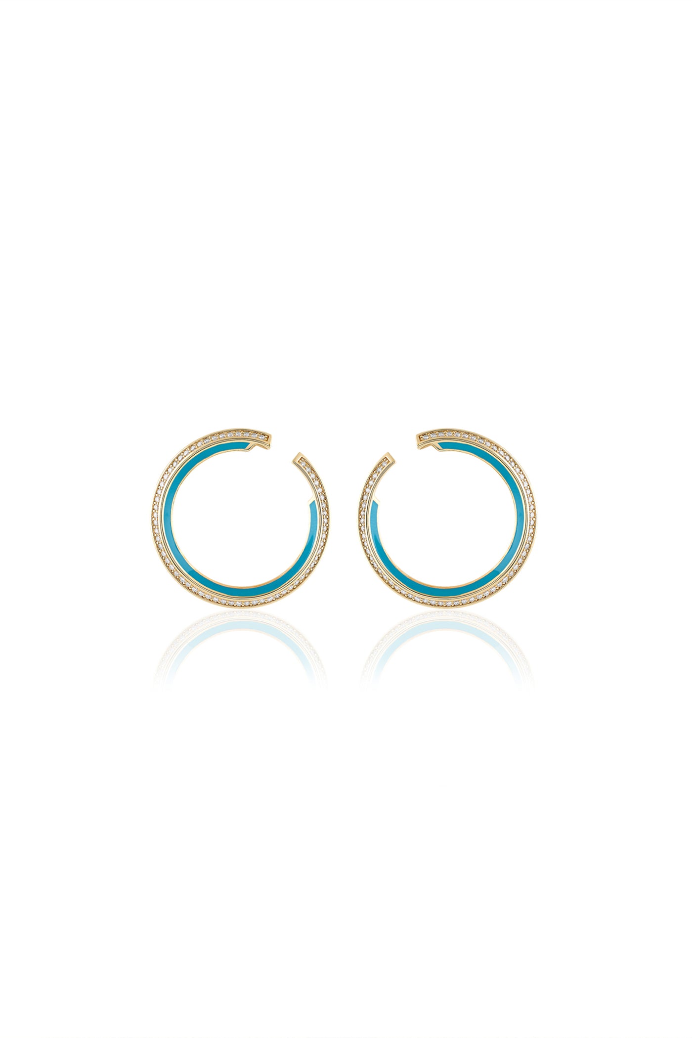 Isharya Turquoise Magic Hoops 18Kt Gold Plated indian designer wear online shopping melange singapore