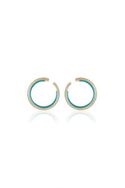 Isharya Turquoise Magic Hoops 18Kt Gold Plated indian designer wear online shopping melange singapore