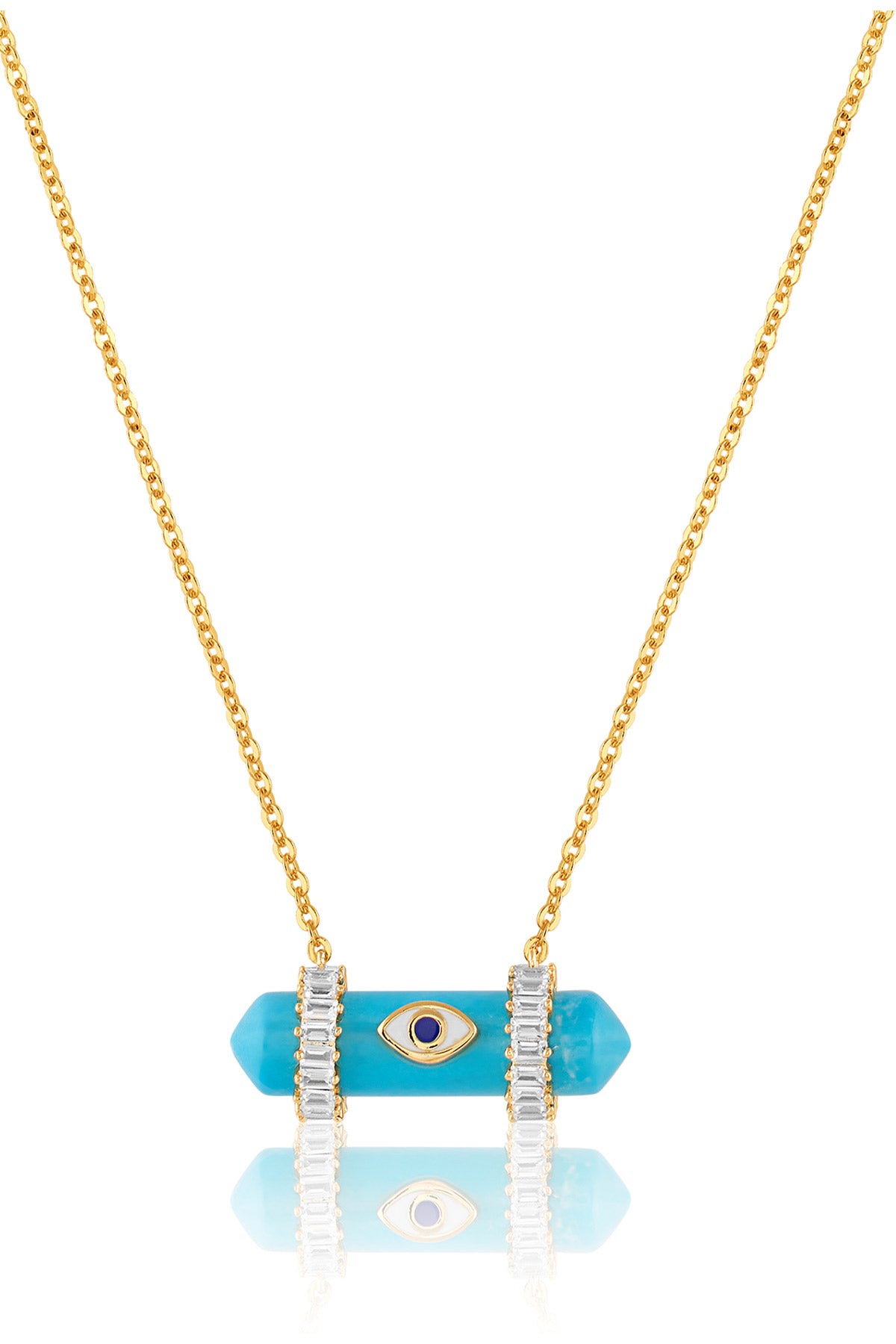 Isharya Turquoise Pendant Necklace In 18kt Gold Plated indian designer wear online shopping melange singapore 