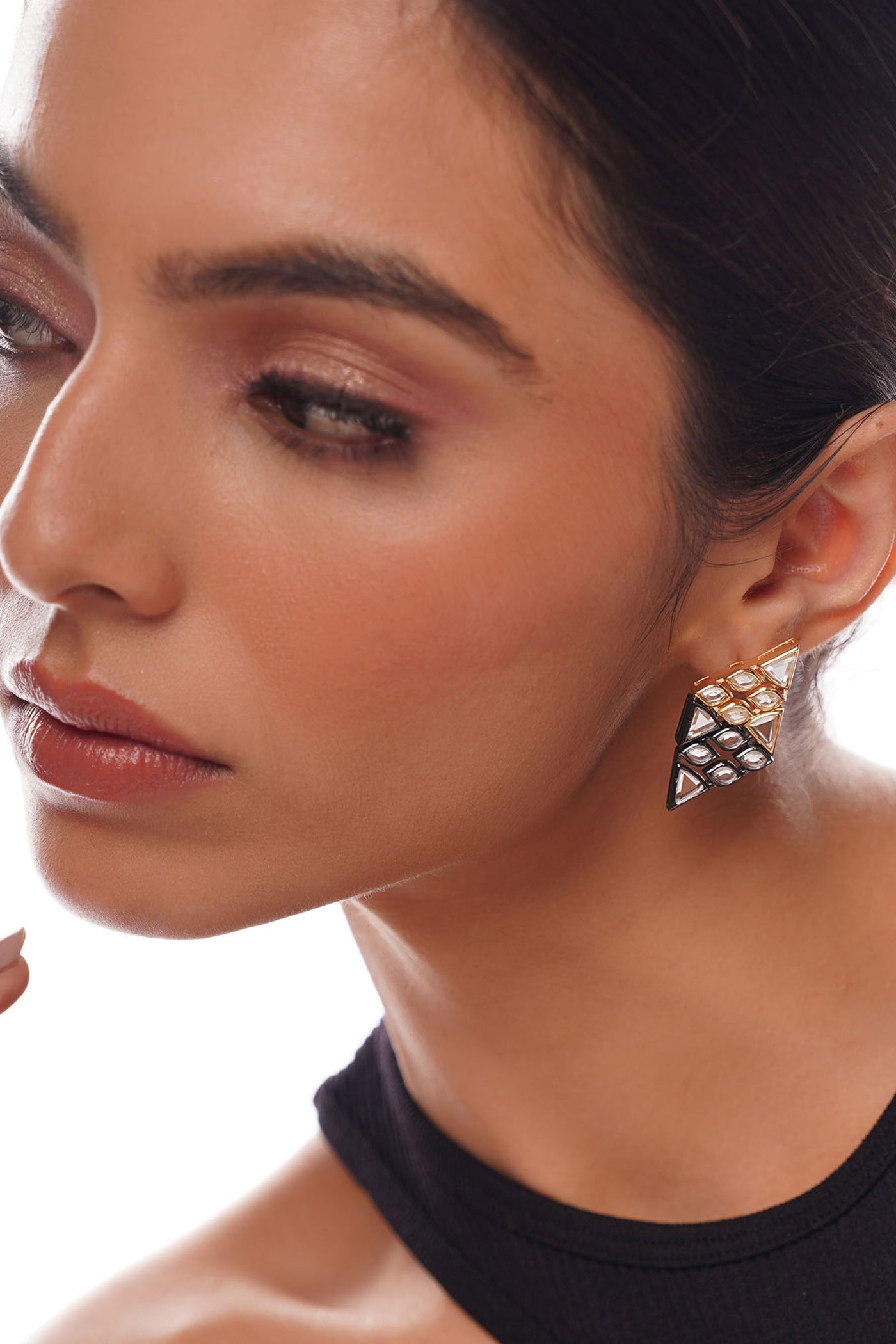 Isharya Very Varq Art Deco Earrings jewellery indian designer wear online shopping melange singapore