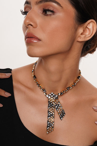 Isharya Very Varq Asymmetrical Necklace Earrings jewellery indian designer wear online shopping melange singapore