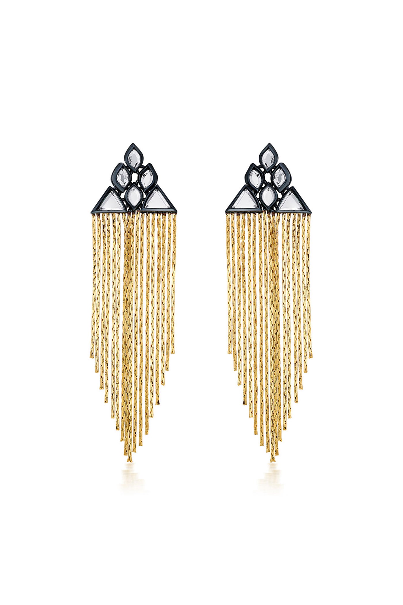 Isharya Very Varq Fringe Earrings In 18Kt Gold Plated jewellery indian designer wear online shopping melange singapore
