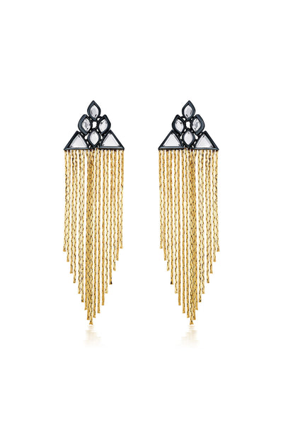 Isharya Very Varq Fringe Earrings In 18Kt Gold Plated jewellery indian designer wear online shopping melange singapore