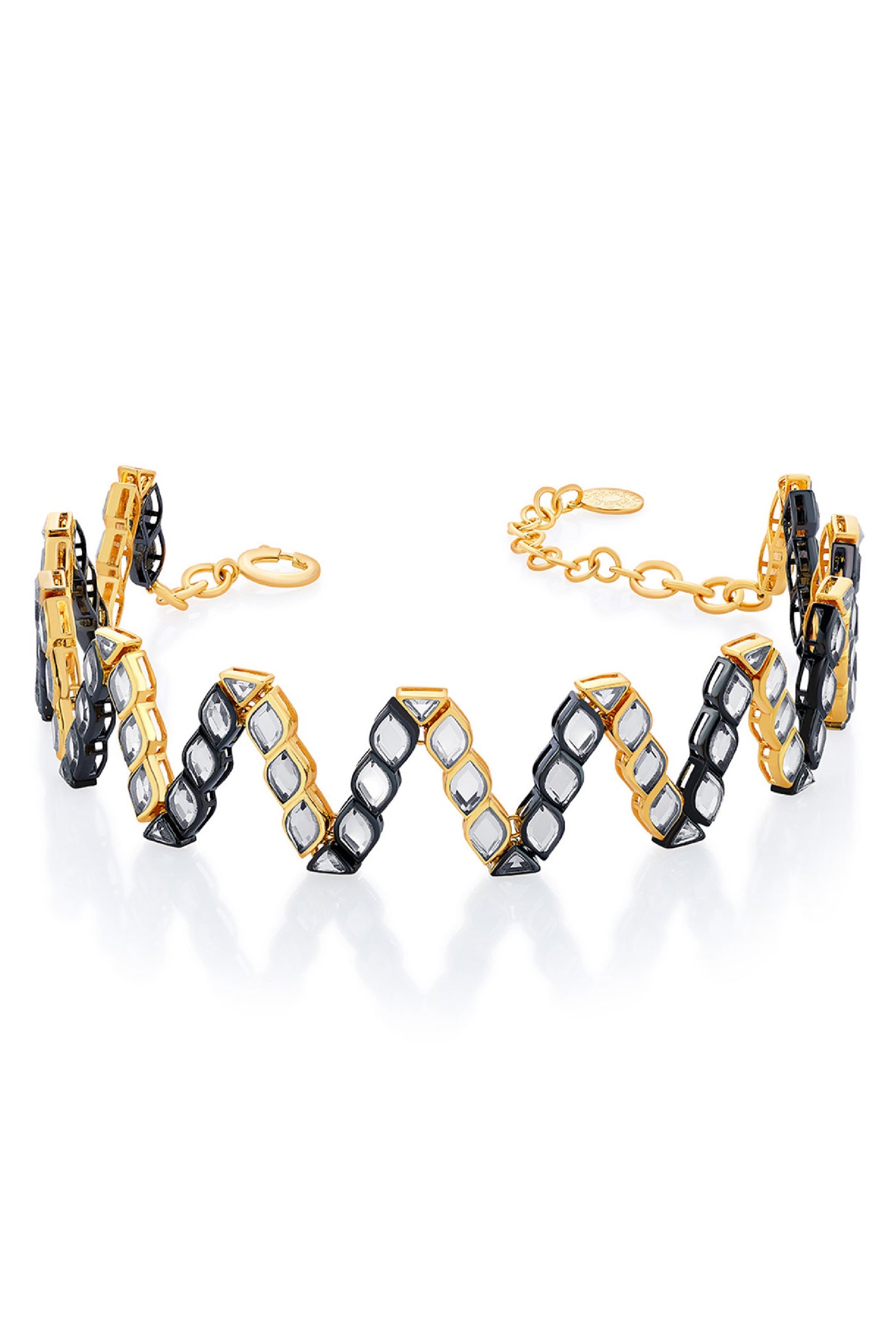 Isharya Very varq Two Tone Mirror Choker Earrings jewellery indian designer wear online shopping melange singapore