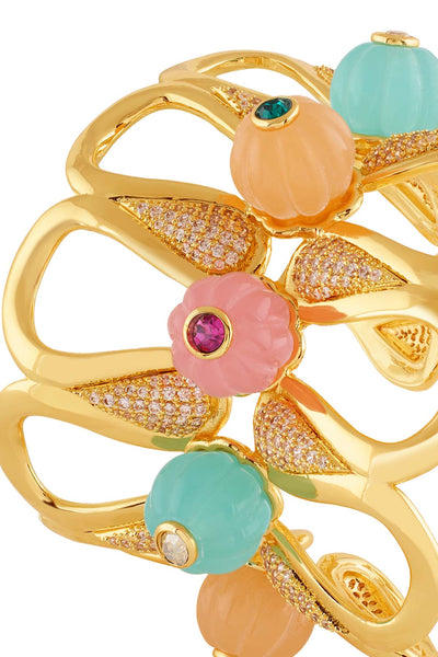 Isharya Whimsical Bloom Cuff 18Kt Gold Plated indian designer wear online shopping melange singapore 