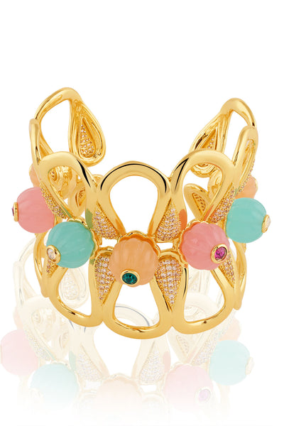 Isharya Whimsical Bloom Cuff 18Kt Gold Plated indian designer wear online shopping melange singapore 