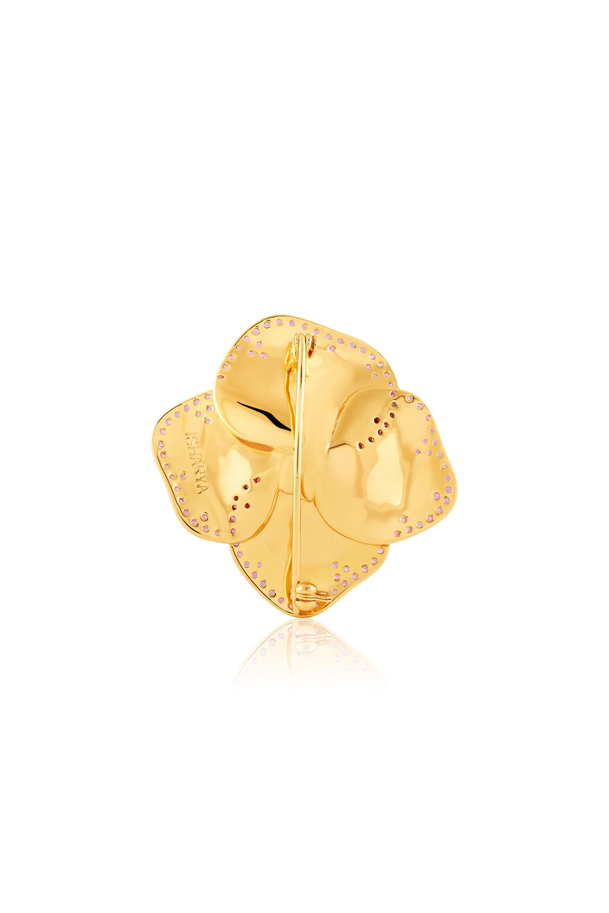 Isharya Whimsical Blossom Brooch 18Kt Gold Plated indian designer wear online shopping melange singapore 