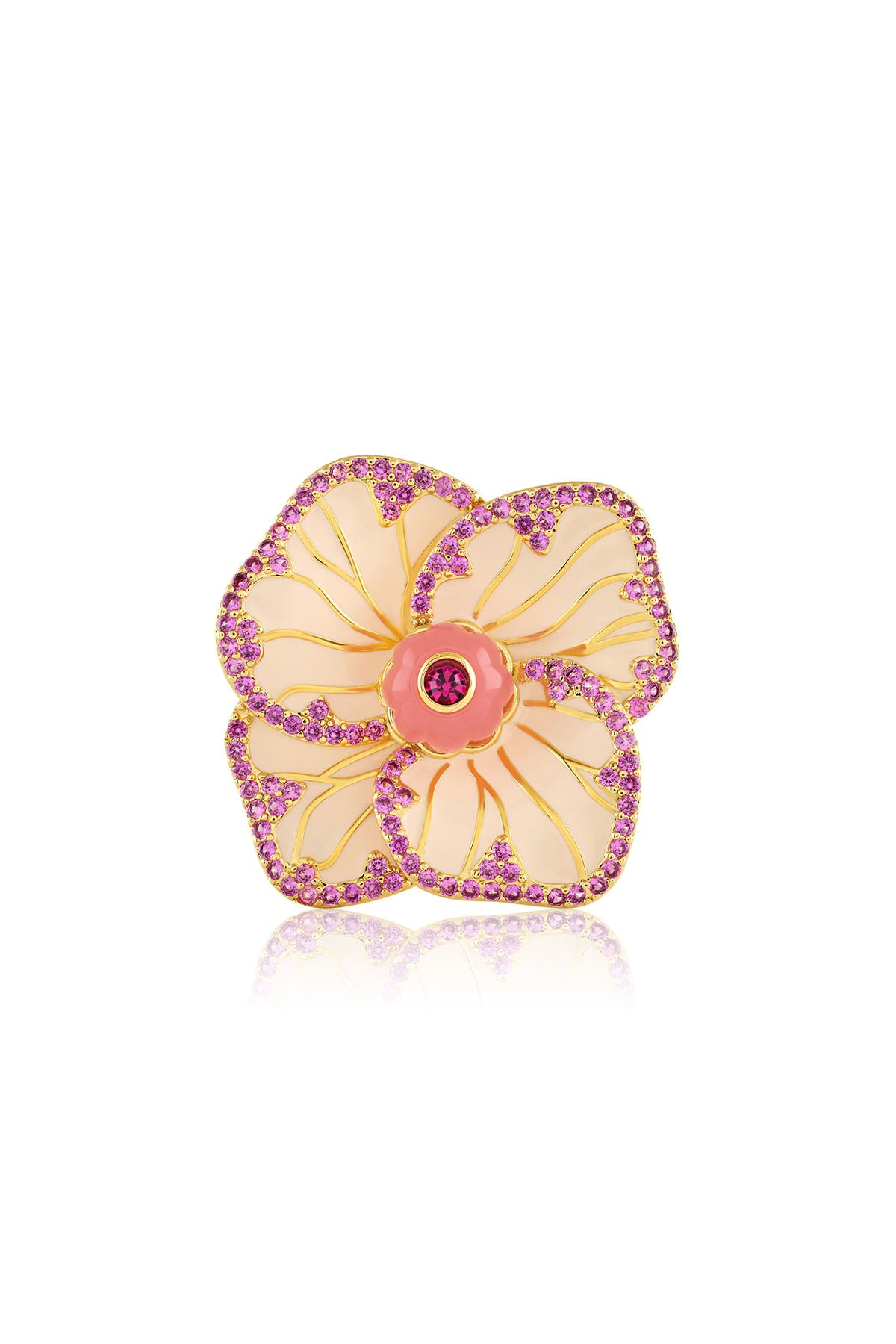 Isharya Whimsical Blossom Brooch 18Kt Gold Plated indian designer wear online shopping melange singapore 
