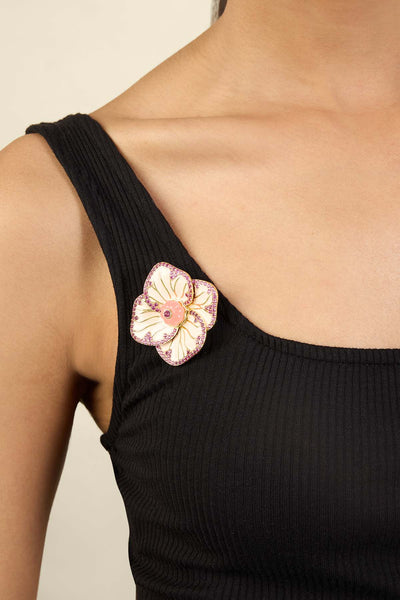 Isharya Whimsical Blossom Brooch 18Kt Gold Plated indian designer wear online shopping melange singapore 