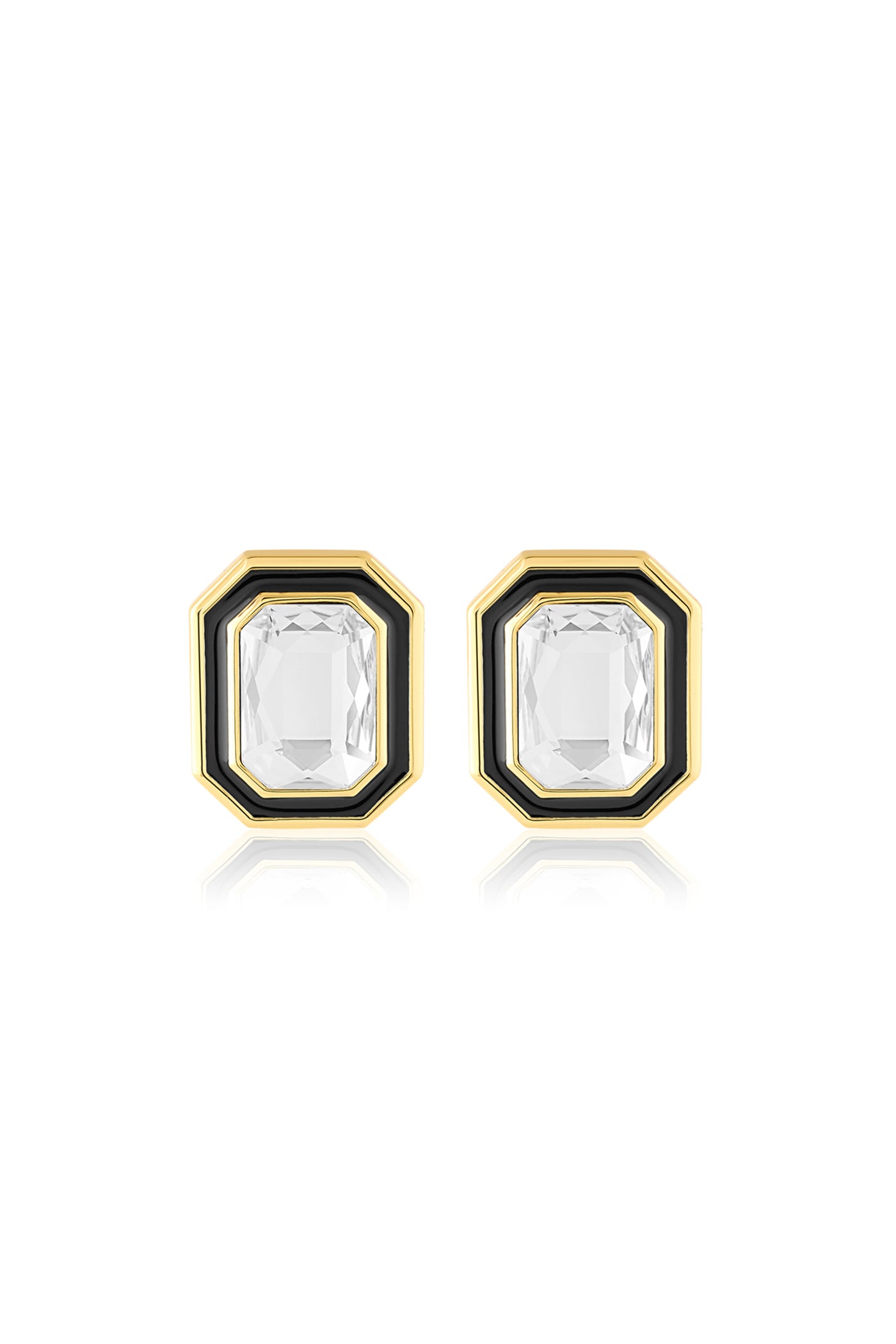 Isharya White Metaverse Button Studs In 18Kt Gold Plated indian designer wear online shopping melange singapore