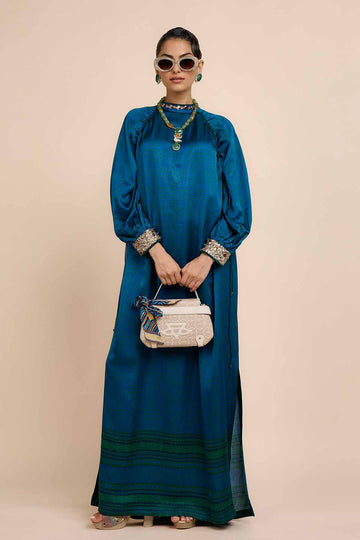 JJV.Kapurthala By JJ Valaya Cobalt Blue Kaftan Indian designer wear online shopping melange singapore 
