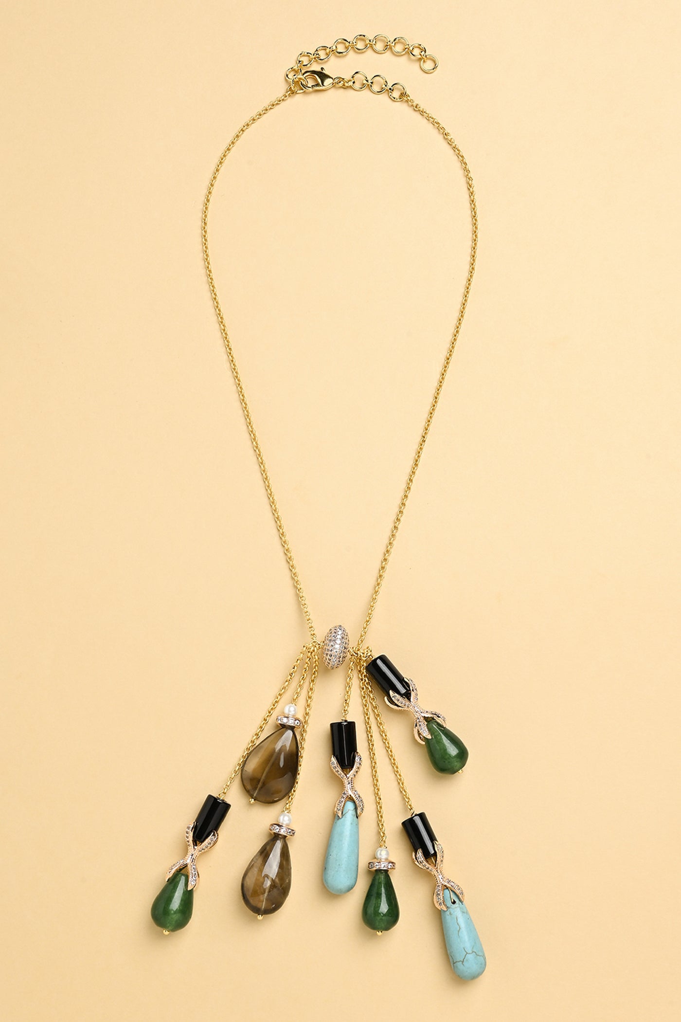 Joules by Radhika Gem Shower Lariat Necklace Jewellery indian designer wear online shopping melange singapore