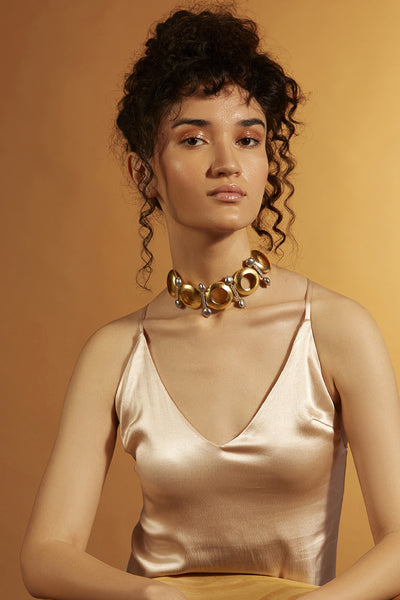 Joules by Radhika Golden Circlets Choker Jewellery indian designer wear online shopping melange singapore
