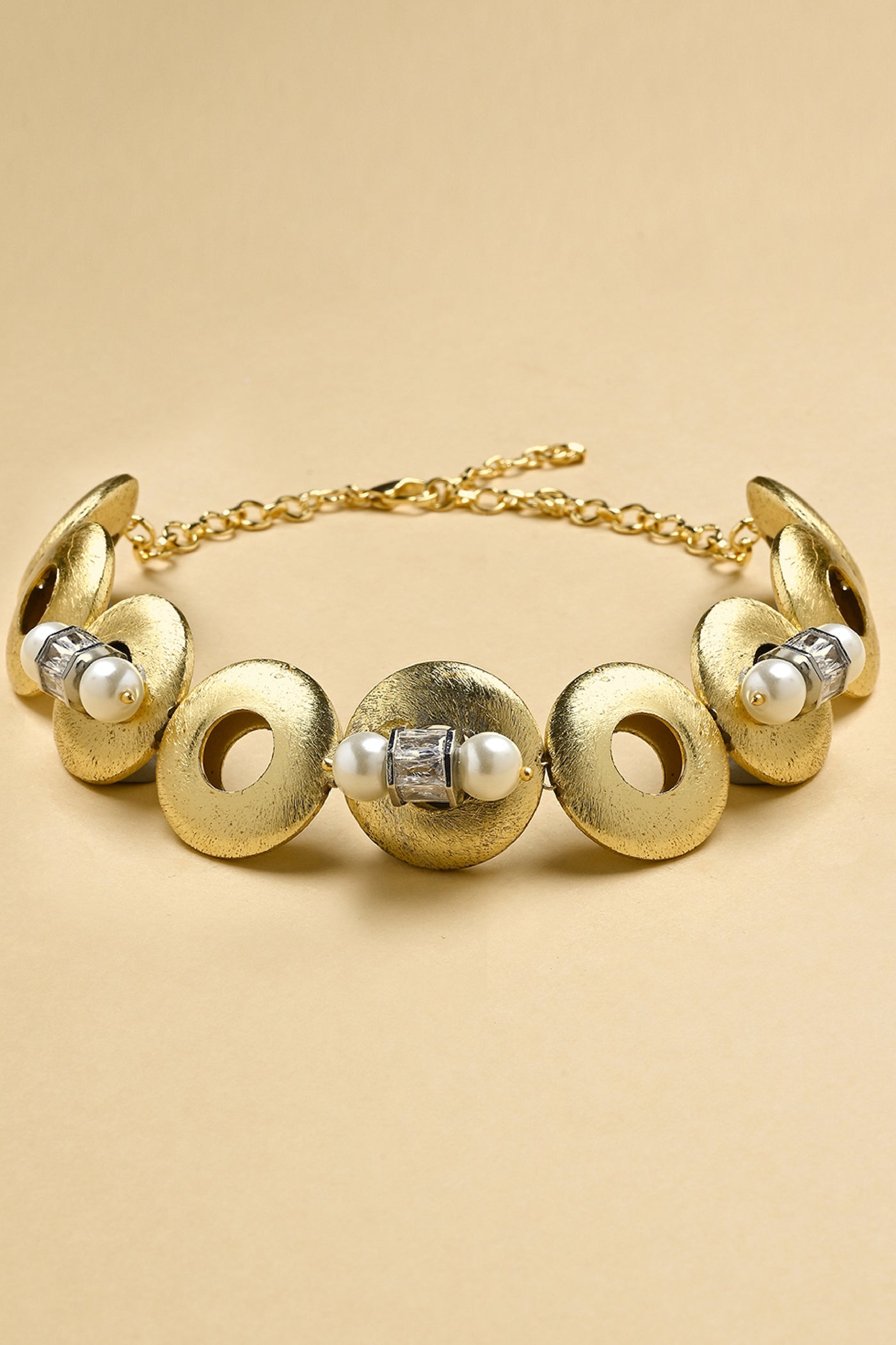 Joules by Radhika Golden Circlets Mini Choker Jewellery indian designer wear online shopping melange singapore