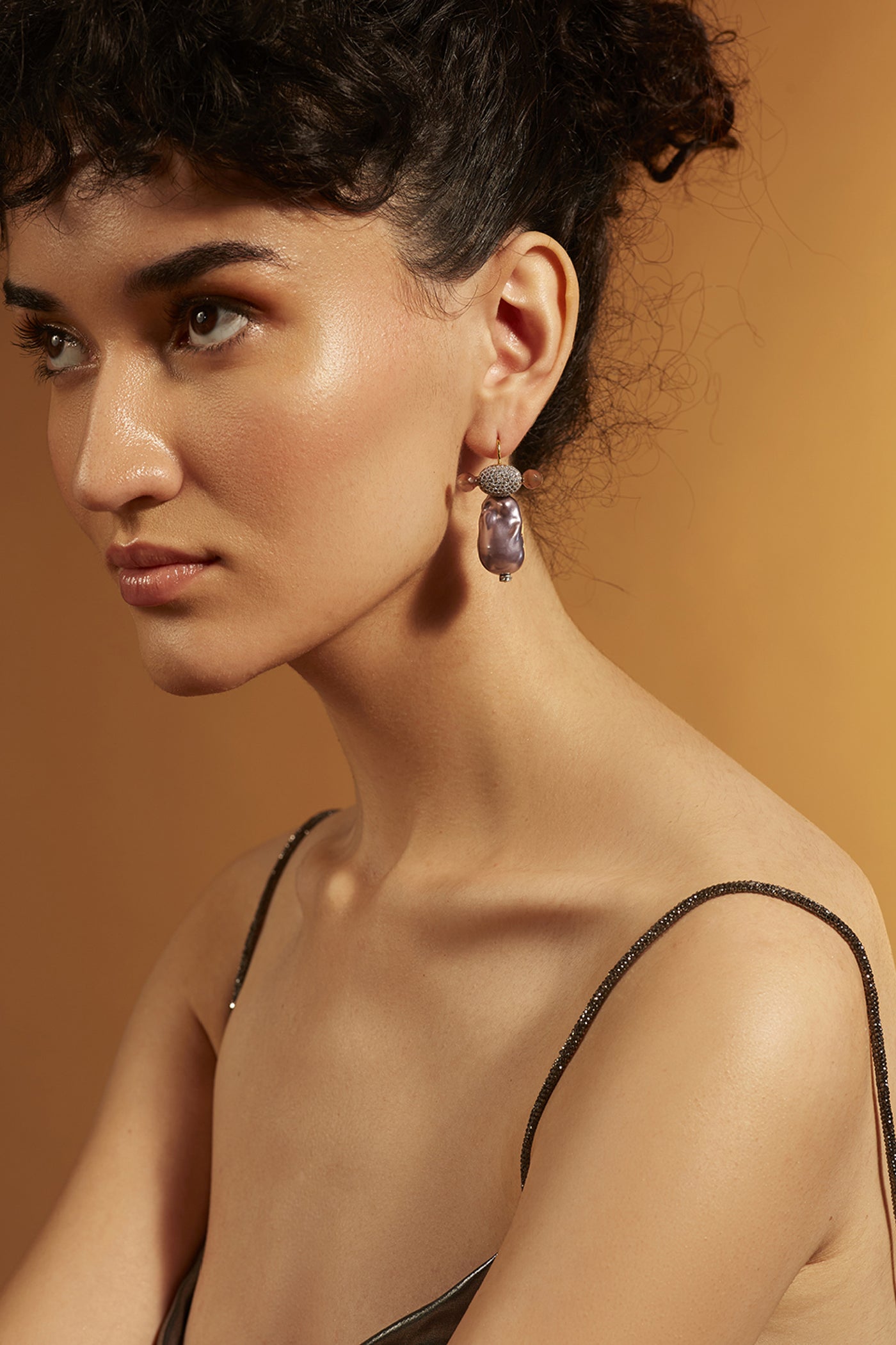Joules by Radhika Grey Ladybug Stud Earrings Jewellery indian designer wear online shopping melange singapore