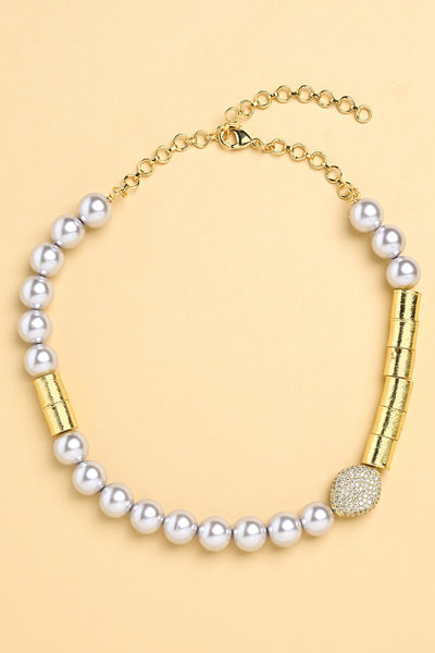 Joules by Radhika Grey Pearl Line choker Jewellery indian designer wear online shopping melange singapore