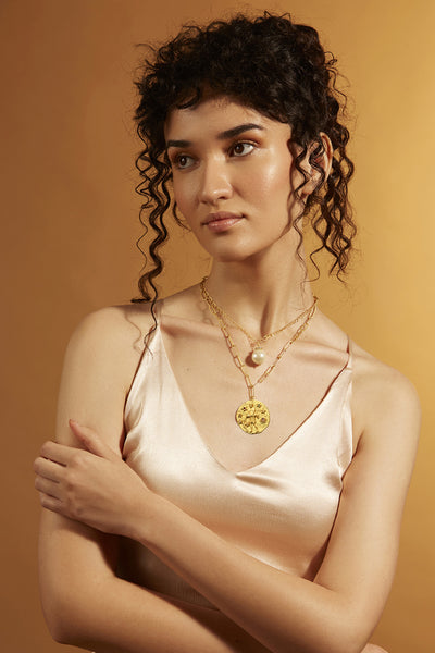 Joules by Radhika Multi Layer Aquarius Celestial Necklace jewellery indian designer wear online shopping melange singapore