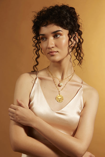 Joules by Radhika Multi Layer Cancer Celestial Necklace jewellery indian designer wear online shopping melange singapore