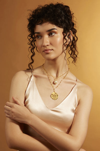 Joules by Radhika Multi Layer Gemini Celestial Necklace jewellery indian designer wear online shopping melange singapore